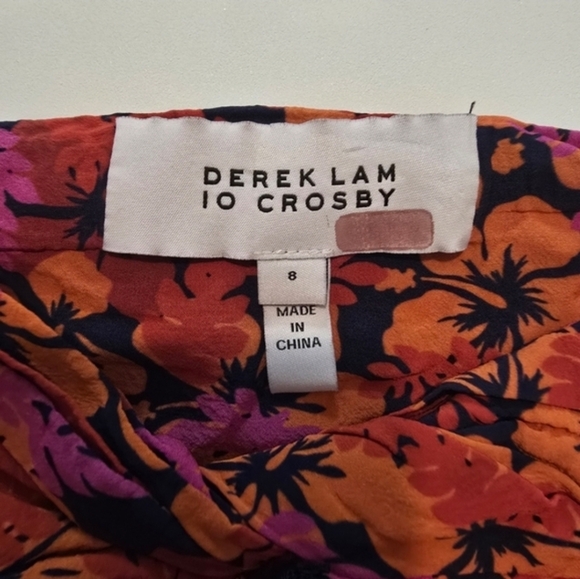 Derek Lam 10 Crosby Liona Lace Trimmed Skirt In Red Viscose Size 8 - Picture 6 of 12